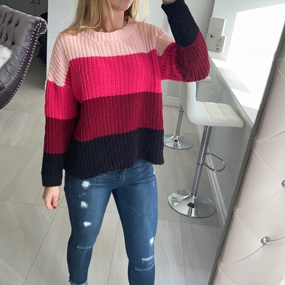 SALE - Francesca Pink Striped Sweater - Picture 7 of 8